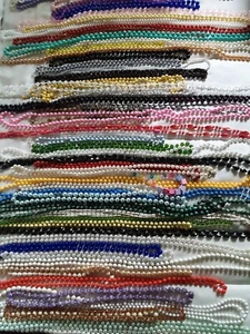 Lot Of 4+ Pounds 67 pcs Mardi Gras Beads Necklaces Various Styles Colors - Picture 1 of 11