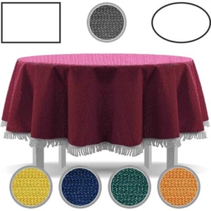 Gartentischdecke mit Fransen  130 cm oder 160 cm rund - Bild 1 von 13