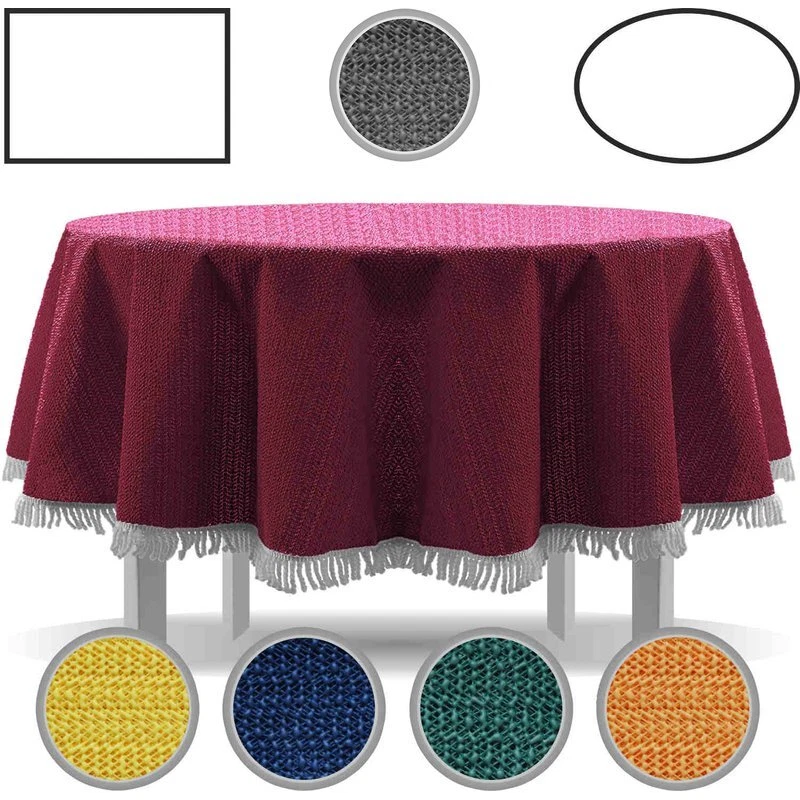 Gartentischdecke mit Fransen  130 cm oder 160 cm rund - Bild 1 von 1