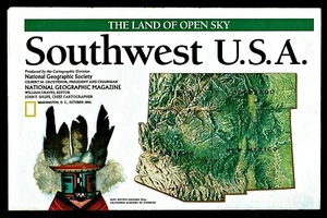 1992-10. Oktober SÜDWEST USA LAND DES OFFENEN HIMMELS Nationale geografische Karte - A3+ - Bild 1 von 4