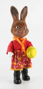 Vntage German Toy Easter Rabbit Bunny 12'' signed Ges. gesch. W. Germany - Zdjęcie 1 z 7