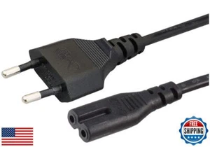 (2 Pack) European EU 2- Slot Printer Power Cord Cable, Non-Polarized (IEC-320 - Picture 1 of 5