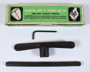 NEW Vtg Allen No 609 T-Handle 3/8" Hex Key Set in Box Made in USA - Picture 1 of 11