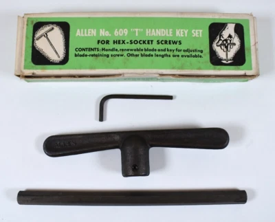 NEW Vtg Allen No 609 T-Handle 3/8" Hex Key Set in Box Made in USA - Image 1 of 4