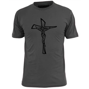 Mens Crucifix v2 T Shirt Religion Christianity Jesus Faith Belief God - Picture 1 of 2