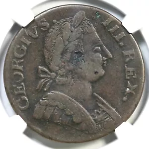 1787 V 17-87A R-2 NGC VF Details Machins Mills Colonial Copper Coin 1/2p - Picture 1 of 3