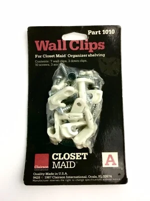 Clips de pared de criada para organizador pieza de estantería # 1010 7 pared, 3 plumón, 10 Foto 1 de 4