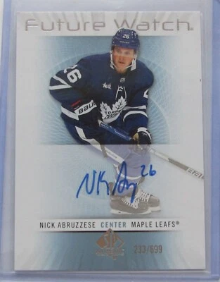 2022-23 SP Authentic #RFWA-AB Nick Abruzzese-12-13 Retro Future Watch Auto-233/6 - Image 1 of 2