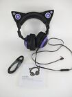 Brookstone Purple Wired Cat Ear Headphones/Speakers w Wires & Manual No Mic