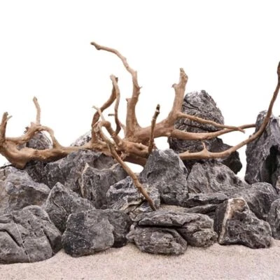 AquaOne Aquarium Natursteine Wurzel 5 kg Steine Mini Landschaft Moorkienwurzel M - Bild 1 von 4