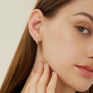 3 Pairs Small Hoop Earrings Tiny Cartilage Earrings for Women Cubic Zirconia ... - Picture 1 of 1