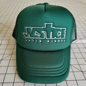 Justin Bieber Trucker Baseball Hat Cap Justice Tour Music Green Snapback New - Picture 1 of 9