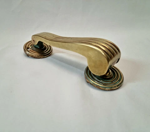 Antique 19th Century brass door knocker & strike plate in the Georgian style Cover