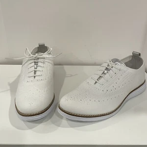 Cole Haan White OriginalGrand Stitchlite Wingtip Knit Oxford Shoes Women's 9 - Picture 1 of 8
