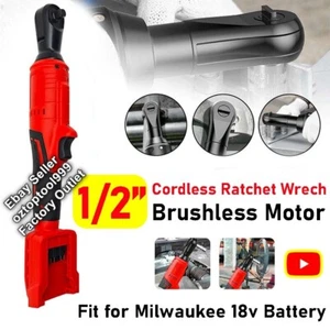130Nm 1/2'' Brushless Ratchet Wrench Right Angle For Milwaukee 18V Battery Tool - Picture 1 of 15