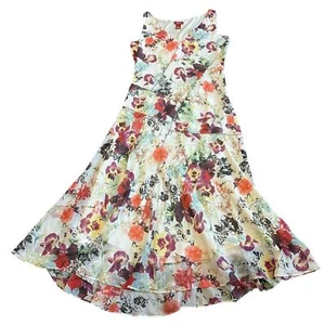 Sundance Floral Print Sleeveless Dress 100% Silk Flowy Flattering Size 10 Womens - Picture 1 of 10