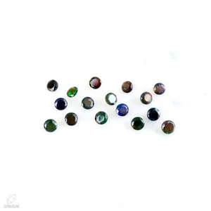 9MM-10MM NATURAL ETHIOPIAN WELO FIRE BLACK OPAL ROUND CUT FACETED LOOSE GEMSTONE - Picture 1 of 3