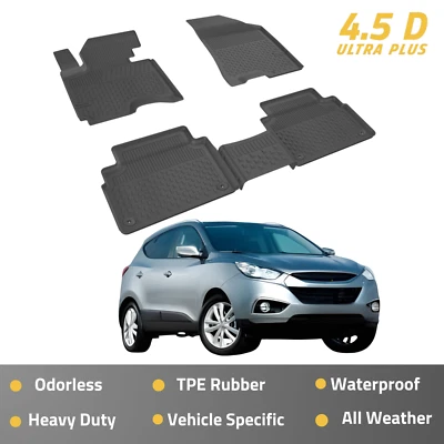 Floor Mats for Hyundai IX35 2010-2020 Floor Liner for Cars Costum Fit Black - Image 1 of 4