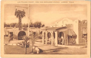 Postal de colección Laredo, Texas LAS PALMAS COURT San Bernardo Ave Roadside c1930s - Imagen 1 de 2