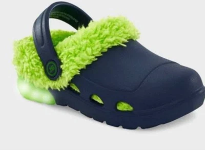 Boy's Light-Up Fur Clog Shoes Size 7M & 9M - Image 1 of 4