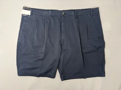 NUEVO Pantalones Cortos Chinos Plisados Informales Roundtree & Yorke Talla 44 Grandes Para Hombre 9" I Indigo Foto 1 de 4