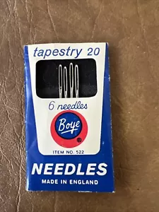 Vintage Boyle Needle Company Chicago Made in England Tapestry 20 4 Needles # 522 - Picture 1 of 6
