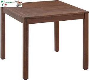 - Tavolo da esterno in legno di acacia FSC, lunghezza 81,3 cm, finitura noce - Foto 1 di 3