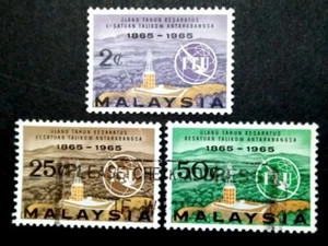 Malaysia 1965 ITU Centenary Complete Set - 3v Used #5 - Picture 1 of 2
