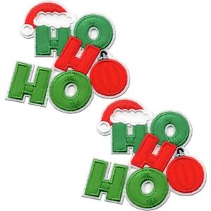 HOHOHO Patches (2-Pack) Christmas Embroidered Iron On Patch Applique