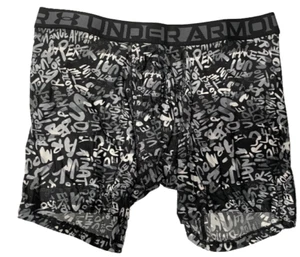 Under armour Boxers Mens XL BoxerJock UA Tech Freedom 6 Inch Black Graffeti - Picture 1 of 3
