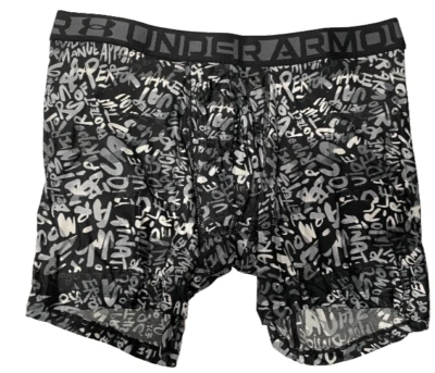 Under armour Boxers Mens XL BoxerJock UA Tech Freedom 6 Inch Black Graffeti - Image 1 of 3