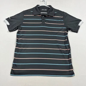 Callaway Golf Polo Shirt Black Lightweight Casual Striped Collared Mens Large L - Picture 1 of 13