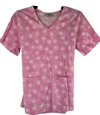 Blusa Médica Exfoliante Mujer B Talla X-Pequeña Suave Rosa Estrellas con Brillo Lazo Atrás  Foto 1 de 3