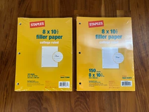 Staples 8x10.5" College Ruled Filler Paper - 170 Sheets Total - Picture 1 of 2