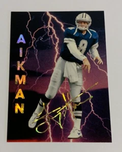 NFL TROY AIKMAN Gold Foil Promo card World Champion Sports Edition Card RARE - Foto 1 di 3