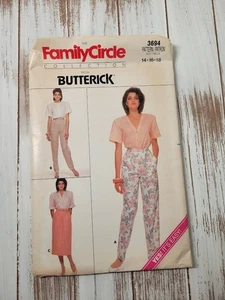 Vintage Butterick 3694 Sewing Pattern Women’s Pants Skirts Size 14-18 Uncut - Picture 1 of 3