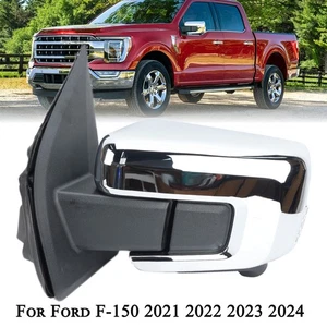 Espejo retrovisor lateral izquierdo del conductor con cámara señal punto ciego cromo para Ford F-150 2021-24 - Imagen 1 de 18