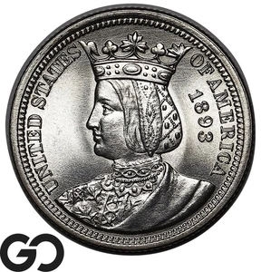1893 Isabella Commemorative Quarter, Premium Quality Superb Gem BU++ Better Date - Picture 1 of 3