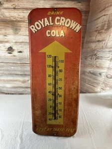Vintage Wandthermometer Getränk Royal Crown Cola Best by Taste Test Metall - Bild 1 von 9