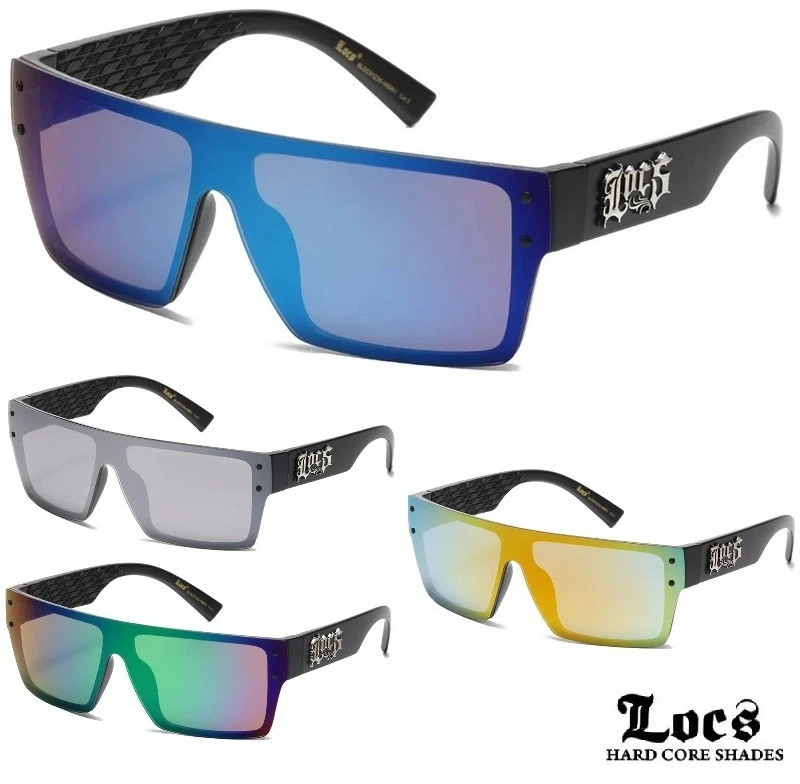 Locs Sunglasses - Men's Large Flat Top One Piece Rimless Mirror Lens - UV400 - image 1 of 1