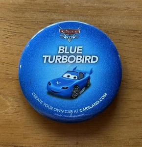 California Disney button Sally Radiator Springs Racers Blue Turbobird Cars Land  - Picture 1 of 4