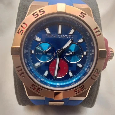 Relógio masculino Vince Camuto Vc/1010BLRG The Master aço inoxidável azul ouro rosa - Imagem 1 de 4