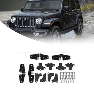 Juego de repuesto de bisagra de puerta de carrocería recubrimiento en polvo negro para Jeep Wrangler JK 07-18 A - Imagen 1 de 10