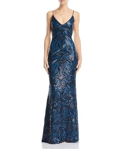 Avery G Womens Sequin Gown Dress, Blue, 6 - Picture 1 of 1