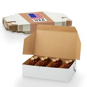 MT Products White Donut Boxes - 6.3" x 3.8" x 2.3" Bakery Boxes - Pack of 250 - Picture 1 of 10