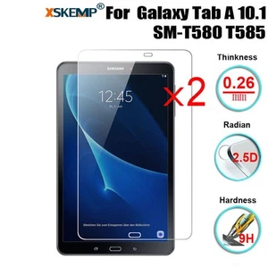 2Pcs 9H Tempered Glass Screen Protector Samsung Galaxy Tab A 10.1 2016 T580 T585 - Picture 1 of 14