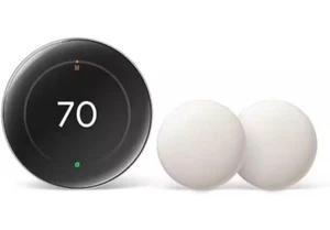 NEW Google Nest Learning Thermostat 4th Gen Polished Obsidian 2 SENSORS ( NEW ) - Picture 1 of 9