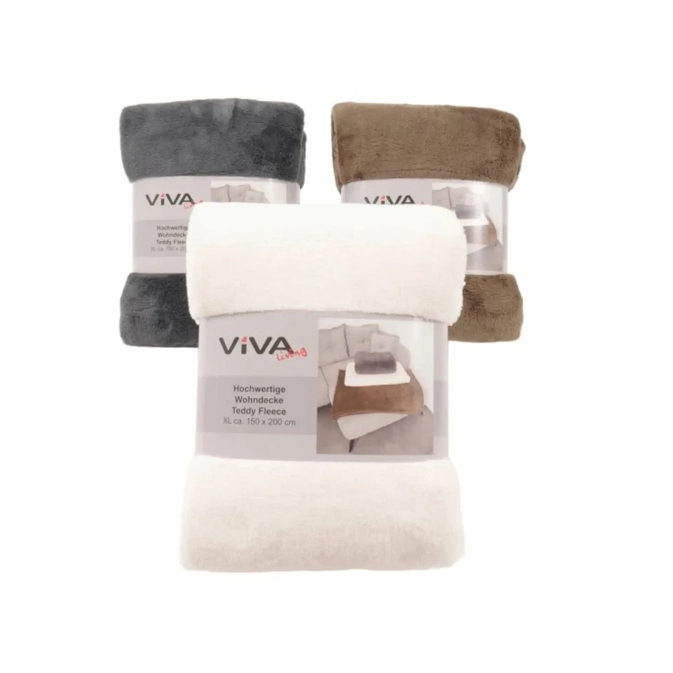 Wohndecke Kuscheldecke Teddy Fleece Tagesdecke 150x200 weich - Bild 1 von 1