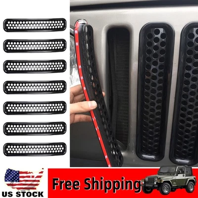 ABS Front Grill Bumper Hood Mesh Grille Grid For Jeep Wrangler TJ 1997-2006 US - Изображение 1 из 4