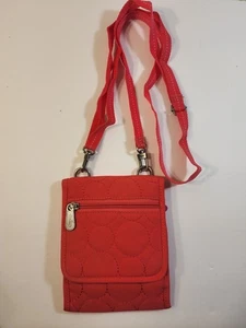 Thirty One Vary You Mini Crossbody On Coral Quilted Dot Pattern Purse - Picture 1 of 4